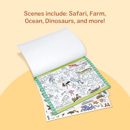 Melissa & Doug Seek & Find Sticker Pad Animals Activity Toy | 21 Pages, 14 Animal Scenes, 400 Color-Coded Stickers, Matching & Coloring Skills, Arts & Crafts Travel Toys for Kids, Ages 4+
