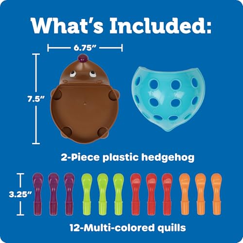 Learning Resources Spike The Fine Motor Hedgehog, Toddler Learning Toys, Fine Motor and Sensory Toys, Educational Toys for Toddlers, Montessori Toys, Ages 18+ Months,14 Pieces