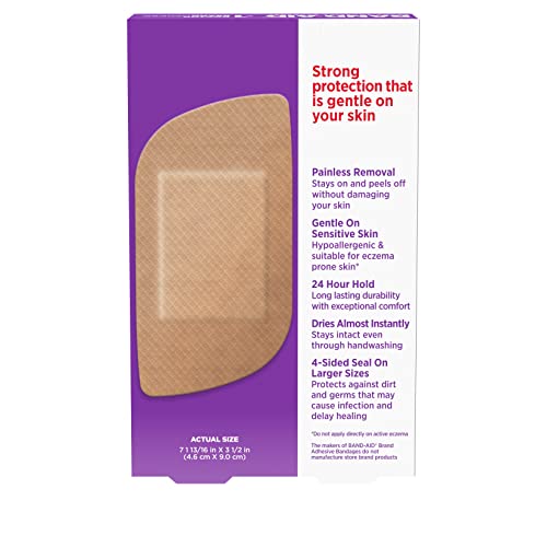 BAND-AID Brand Adhesive Bandages for Sensitive Skin, Extra Large, 7 Count