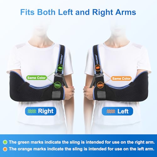 Velpeau Medical Arm Sling Shoulder Immobilizer for Women and Men, Black L