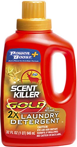 Wildlife Research Center Scent Killer Gold Power Boost Detergent 32 oz | Odor Eliminator for Hunting Clothes - Unscented Formula - No UV Brighteners