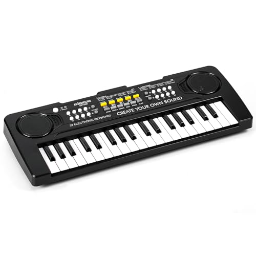 Raimy 37 Keys Electronic Keyboard Piano for Kids 3 4 5 6 7 8 9 Year Old | Early Learning Educational Portable Musical Instrument Toys, Birthday Gifts for Boys and Girls Beginner (Black)