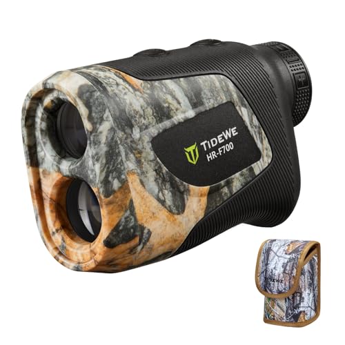 TIDEWE Hunting Rangefinder, Rechargeable Camo Laser Range Finder | 6X Magnification Range Finder, Distance/Angle/Speed/Continuous Scan Modes, Rechargeable Battery, Water-Resistant, Carry Case