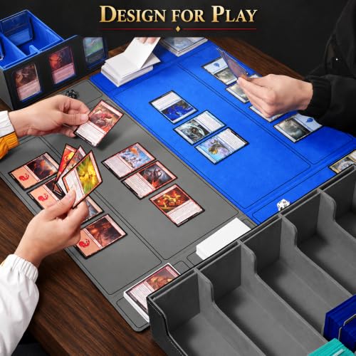 Kabinka 5 Row 3900+ Trading Card Storage Box with Commander Display | MTG Storage Box with Removable Lid Bulk Card Storage for MTG TCG PTCG Sports Card, Top Loaders Storage Box (Black)