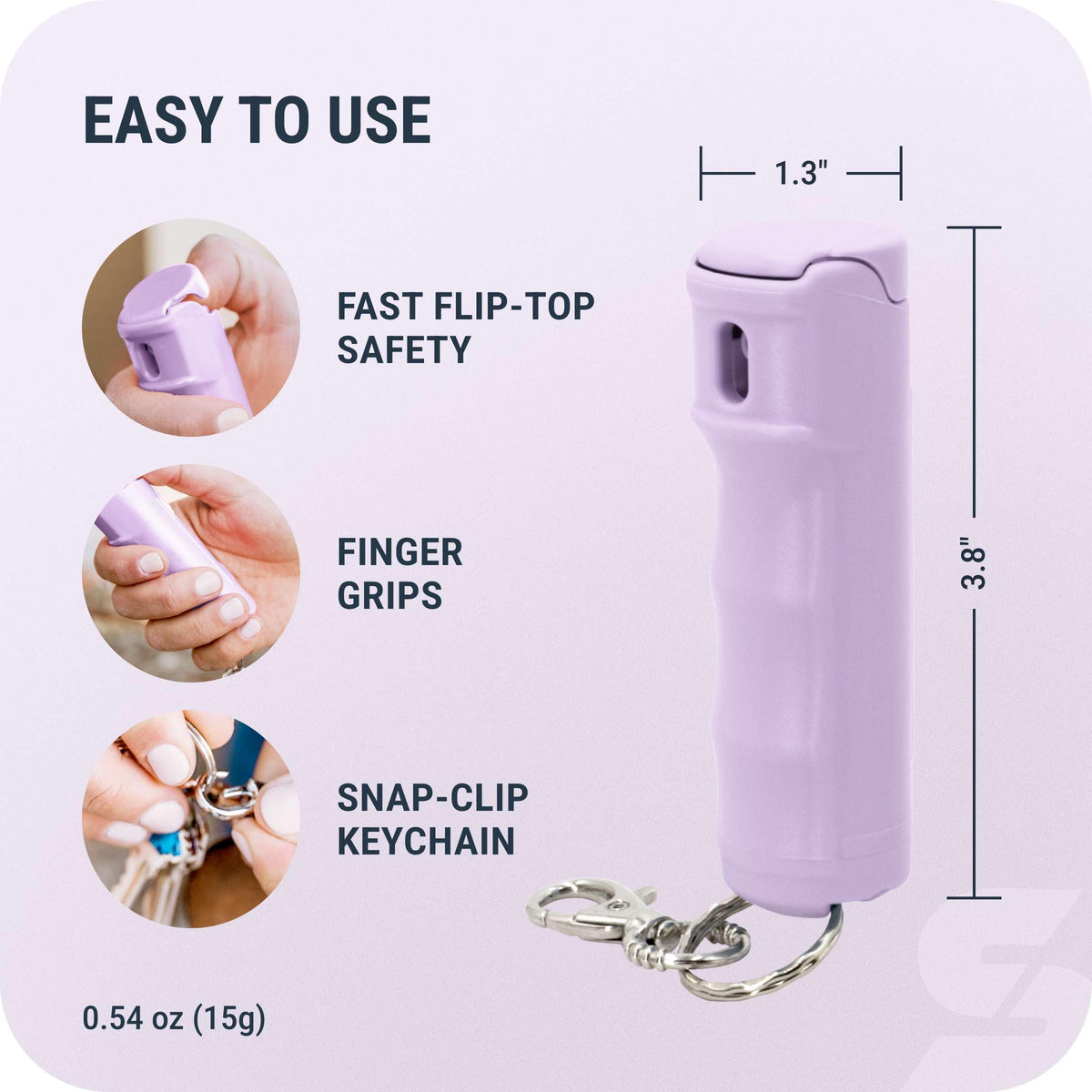 SABRE Pepper Gel Spray with Fast Flip Top Safety & Snap‑Clip Keychain | Maximum Strength with UV Dye for Self Defense, Finger Grip, Reduces Wind Blowback, 10-Second Spray, 14-ft Range, Made in USA