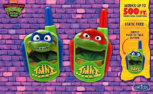Teenage Mutant Ninja Turtles Walkie Talkies for Kids, Indoor Outdoor Toys | Static Free and Extended Range