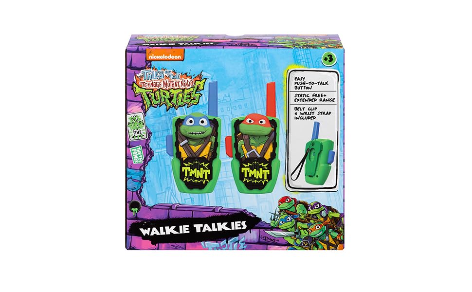 Teenage Mutant Ninja Turtles Walkie Talkies for Kids, Indoor Outdoor Toys | Static Free and Extended Range