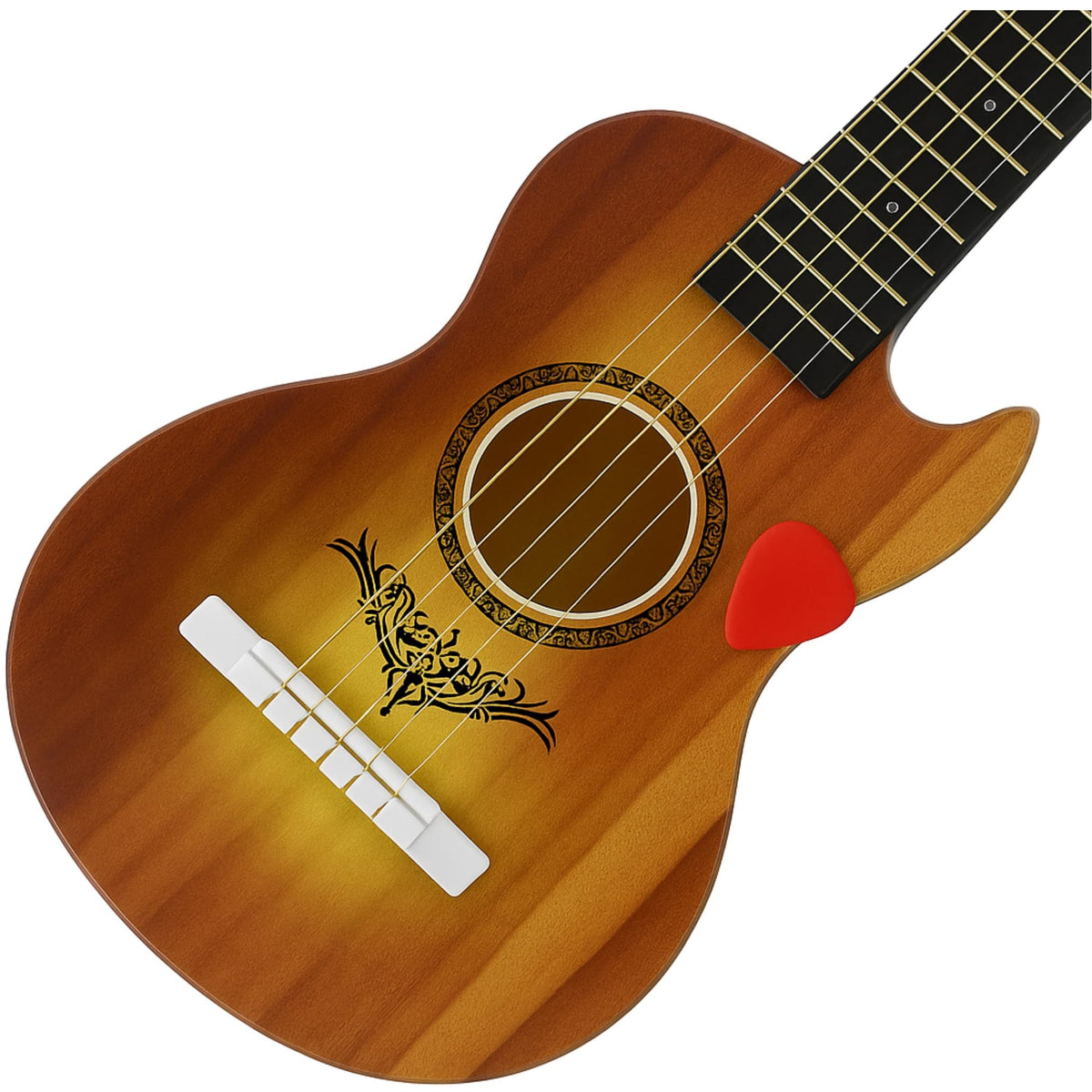 23" Acoustic Guitar, Kids 6 String Toy Guitar - Realistic Steel Strings - Beginner Practice First Musical Instrument for Children, Toddlers (Brown)