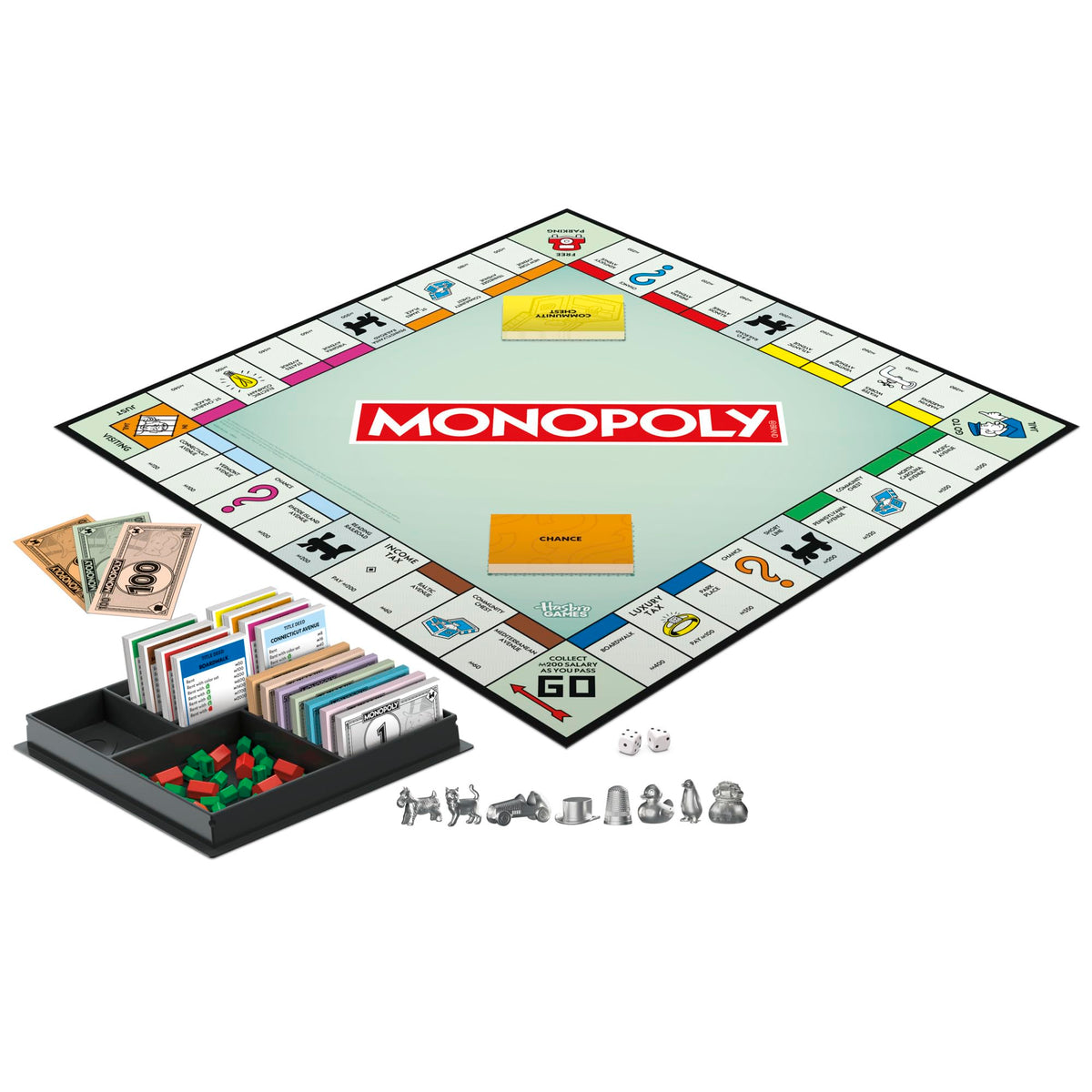Monopoly Board Game | Classic Game with Storage Tray and Larger Tokens | Ages 8+ | 2 to 6 Players | Family Games for Kids and Adults | Kids Gifts