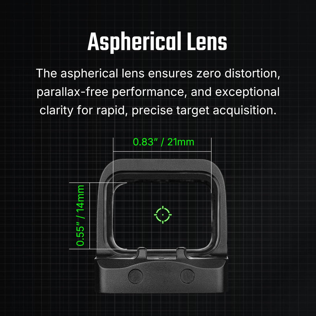 OSIGHT SE Enclosed Red/Green Dot, 2 & 32 MOA Multi-Reticle or 6 MOA Dot | RMSc Footprint, Side-Load Battery, Motion Sensor, Aspherical Lens, Compact Enclosed Design for Concealed Carry