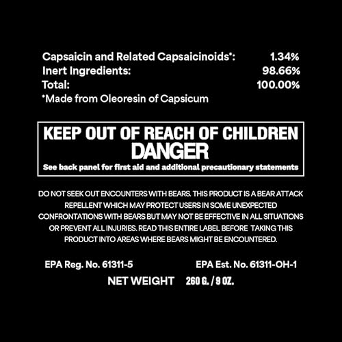 Mace Bear Spray - Guard Alaska Bear Deterrent Self Defense Spray, EPA Registered, 9 oz, Max Strength 20% OC, Great for Hiking, Camping, Hunting