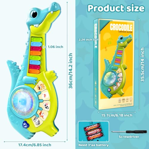 Marstone Piano Guitar Musical Toys for 1-3 Year Old Boys Girls | Animal Sound Educational Learning Toy, Interactive Birthday Holiday Gift for 12-18 Months Kids