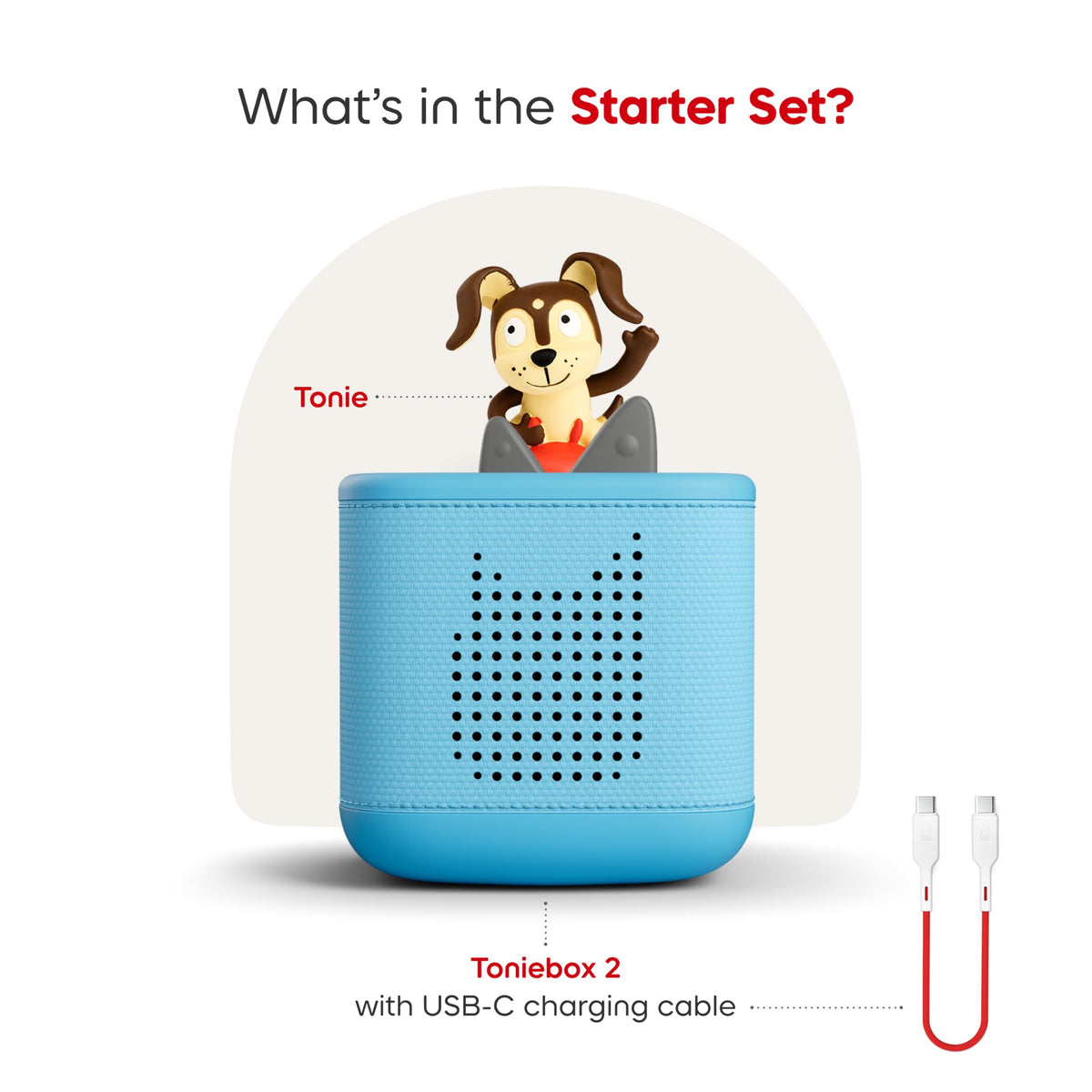 Toniebox 2 Audio Player Starter Set for Kids 1+, Sky Blue | Portable Screen-free Audio Player | Stories, Music, Games | Playtime Puppy: Favorite Children’s Songs | Gift for Kids 1-12+