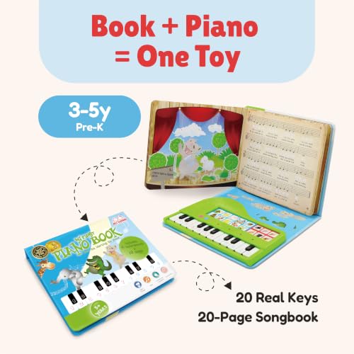 BEST LEARNING My First Piano Book - Toy Piano with Songbook for Kids | 10 Nursery Rhymes, 6 Instrument Sounds, Record and Playback, Educational Birthday Gift for 3 to 5 Year Old Boys and Girls