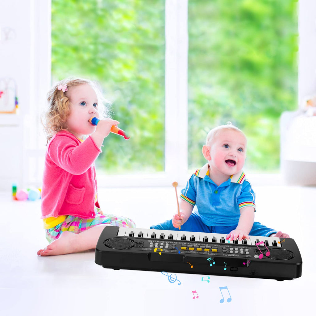 Raimy 37 Keys Electronic Keyboard Piano for Kids 3 4 5 6 7 8 9 Year Old | Early Learning Educational Portable Musical Instrument Toys, Birthday Gifts for Boys and Girls Beginner (Black)