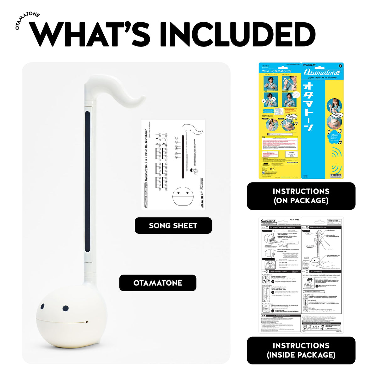 Otamatone Japanese Electronic Synthesizer Musical Instrument Toy - White | Portable Music Synthesizer from Japan by Maywa Denki Studio Award Winning Educational Fun Gift for Children, Teens & Adults