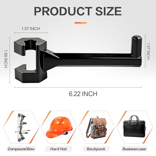 ORAPBOT Bow Hanger for Truck, 2 Set Archery Hunting Shooting Bracket Headrest Mount,Universal Compound Bow Holder for Vehicle Storage and Hunting Transport