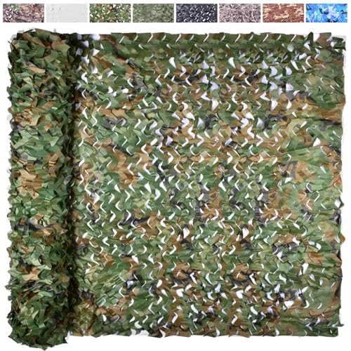 Yeacool Camo Netting Camouflage Netting 20x20 10x20 10x10 Bulk Roll Burlap Camo Tarp Sunshade Net for Hunting Blind Dinosaur Birthday Jungle MilitaryTheme Party Decoration Camping Shooting