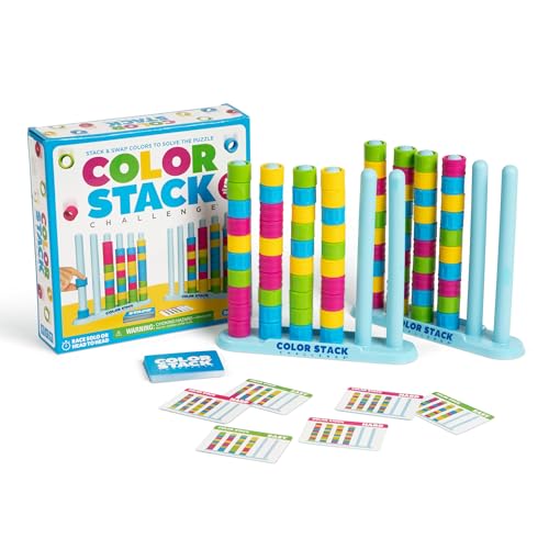 Color Stack Challenge, Color Matching Game by Relatable | Fast Paced Fall Festival Games for Family Game Night, Includes 2 Racks, 50 Cards, 80 Rings