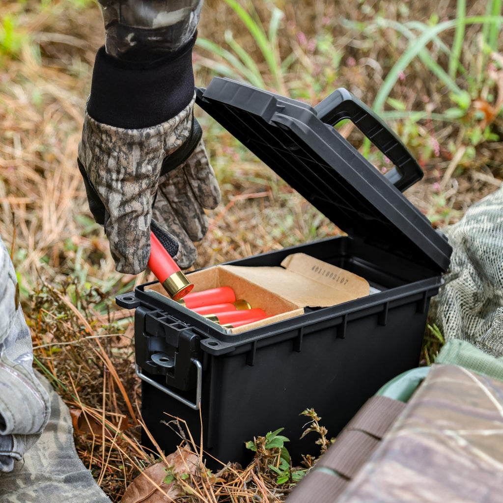 Sheffield 12629 Ammo Box Made in USA, Stackable Lockable Ammo Storage Box | Lockable Storage Box, Water and Dust Resistant Dry Box, Secures Hunting Gear, Gun Accessories, Supplies, and Bullets