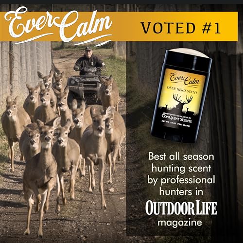 Conquest Scents EverCalm Deer Herd Scent, Deer Attractant Original Formula | Calming Scent from Deer Bedding Areas, for Pre-Rut, Rut and Post-Rut, Versatile Hunting Scents