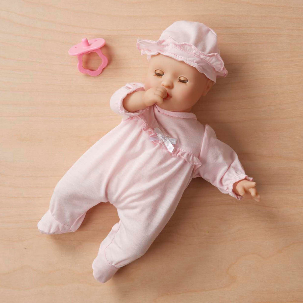 Melissa & Doug Mine to Love Jenna 12" Baby Doll with Moving Eyes, Thumb & Pacifier Sucking Action, Doll Clothes & Accessories, Toddler Toys for Girls & Boys Ages 18 Mo+
