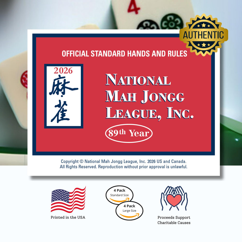 National Mah Jongg League 2026 Mahjong Large Size Cards Four-Pack Bundle - Official Hands and Rules for American Mahjong (Four Large-Size Cards)