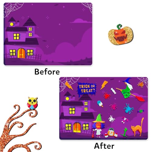 Skillmatics Foil Fun Halloween Craft, Foil Art Activity, Gift for Kids | 200+ Stickers, Travel Toys, Mess-Free, Screen-Free, Fine Motor Skills, Boys & Girls Ages 4, 5, 6, 7, 8, 9