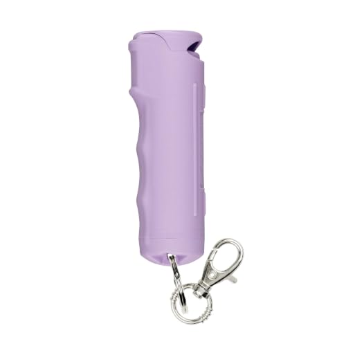 SABRE Pepper Gel Spray with Fast Flip Top Safety & Snap‑Clip Keychain | Maximum Strength with UV Dye for Self Defense, Finger Grip, Reduces Wind Blowback, 10-Second Spray, 14-ft Range, Made in USA
