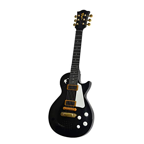 Simba Kids Electric Guitar 22 in. with Real Metal Strings, Black Rock Guitar for Kids Ages 4+