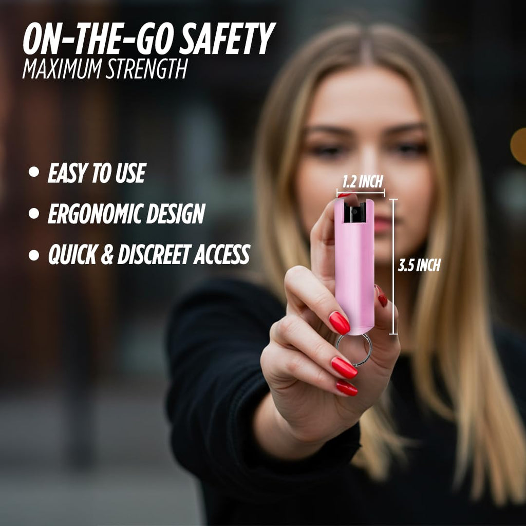 Guard Dog Security Quick Action Pepper Spray Self Defense Keychain, Maximum Strength 1.44 MC, OC Spray, 16-Foot Range, Twist-Lock Safety, Belt Clip for Easy Carry for Women and Men, Made in USA