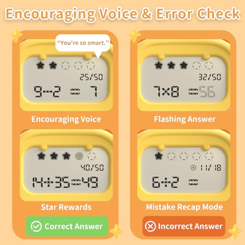 alilo Math Games for Kids Ages 5-12, Portable Math Toys for Travel | Practicing Addition, Subtraction, Multiplication and Division, Educational Toy with 5 Modes, 19 Math Games,50K Math Questions