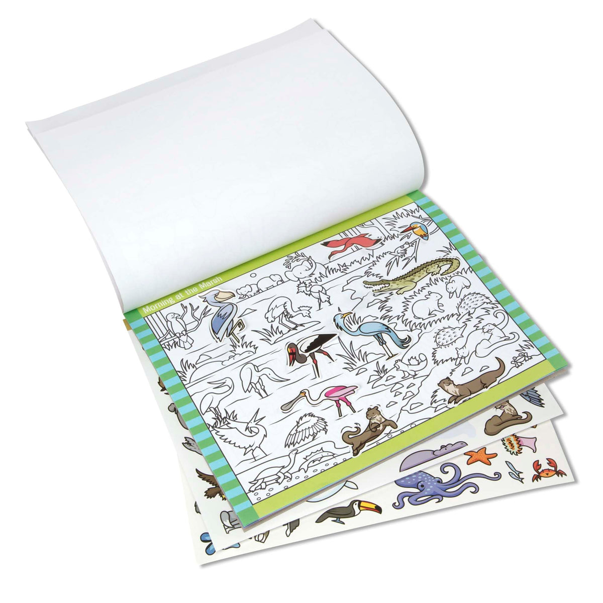 Melissa & Doug Seek & Find Sticker Pad Animals Activity Toy | 21 Pages, 14 Animal Scenes, 400 Color-Coded Stickers, Matching & Coloring Skills, Arts & Crafts Travel Toys for Kids, Ages 4+