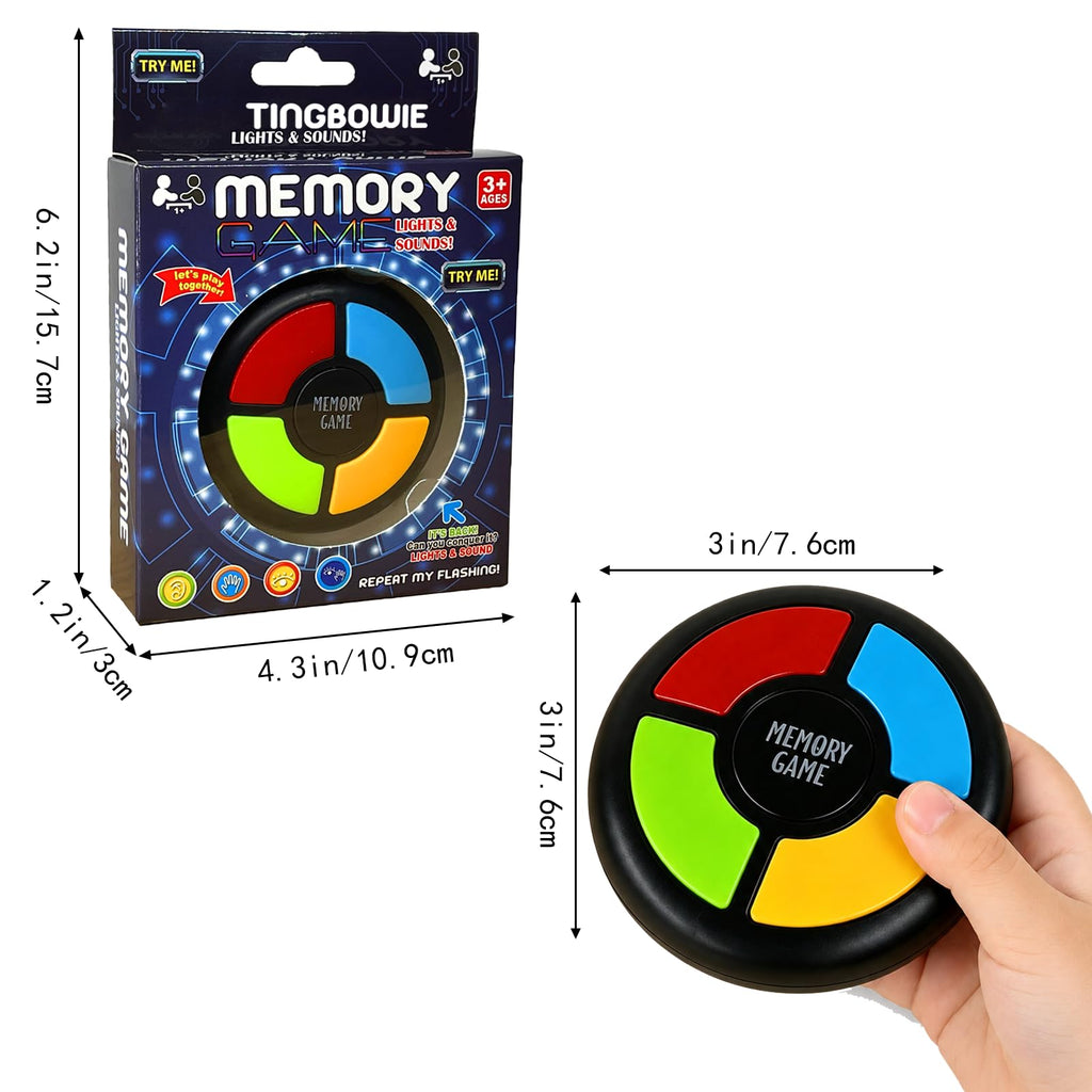 tingbowie Memory Game Handheld Electronic Toy, Color Memorizing with Lights and Sounds