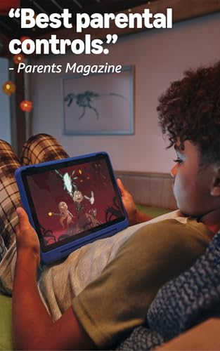 Amazon Fire HD 10 Kids Pro tablet (newest model) ages 6-12. Bright 10.1" HD screen, includes ad-free content, robust parental controls, 13-hr battery and slim case for older kids, 32 GB, Nebula