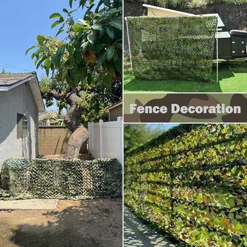 Yeacool Camo Netting Camouflage Netting 20x20 10x20 10x10 Bulk Roll Burlap Camo Tarp Sunshade Net for Hunting Blind Dinosaur Birthday Jungle MilitaryTheme Party Decoration Camping Shooting