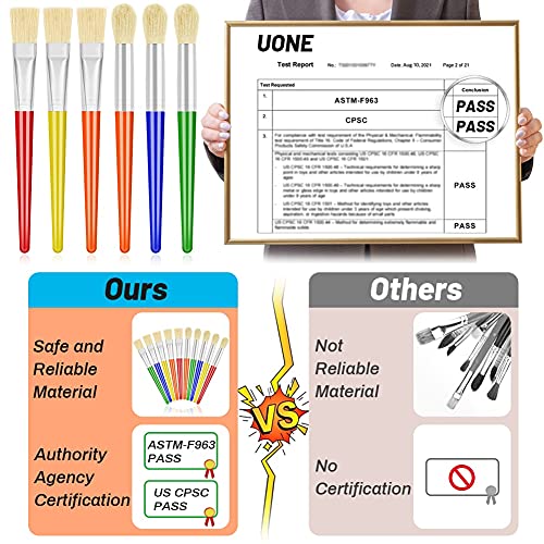 10Pcs Paint Brushes for Kids, Anezus Kids Paint Brushes Toddler Large Chubby Brushes Round and Flat Preschool Painting Brushes for Washable Paint Acrylic Paint