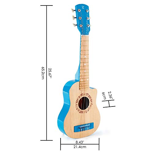Hape 26 Inch Kids Guitar Toy Musical Instrument - Beginner Wooden Kids Guitar, Musical Toys w/ 4 Tunable Strings