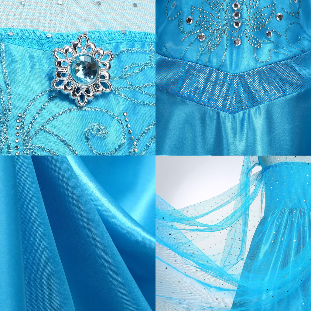 AHLPO Princess Dress for Girls Luxury Princess Dress Up Halloween Cosplay Princess Costume Fancy Dress Birthday Outfit