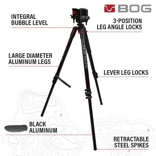 BOG DeathGrip Hunting Tripod, 7"-59", Lightweight, Gun Clamp, Shooting Rest