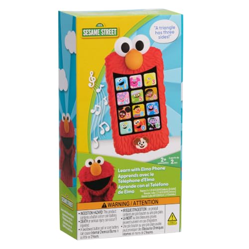 Sesame Street Learn with Elmo Pretend Play Phone by Just Play | Learning and Education, Holiday Stocking Stuffers, Gifts, Presents, Kids Toys for Ages 2 Up