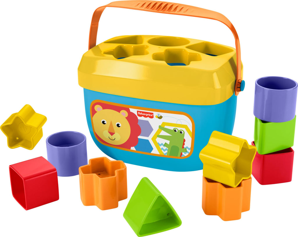 Fisher-Price Baby’s First Blocks & Rock-a-Stack Toy Set | Bucket of 10 Shapes, Ring Stacking Activity, For Infants & Toddlers Ages 6+ Months (Amazon Exclusive)
