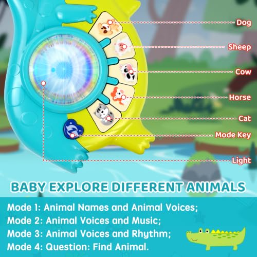 Marstone Piano Guitar Musical Toys for 1-3 Year Old Boys Girls | Animal Sound Educational Learning Toy, Interactive Birthday Holiday Gift for 12-18 Months Kids