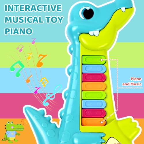 Marstone Piano Guitar Musical Toys for 1-3 Year Old Boys Girls | Animal Sound Educational Learning Toy, Interactive Birthday Holiday Gift for 12-18 Months Kids