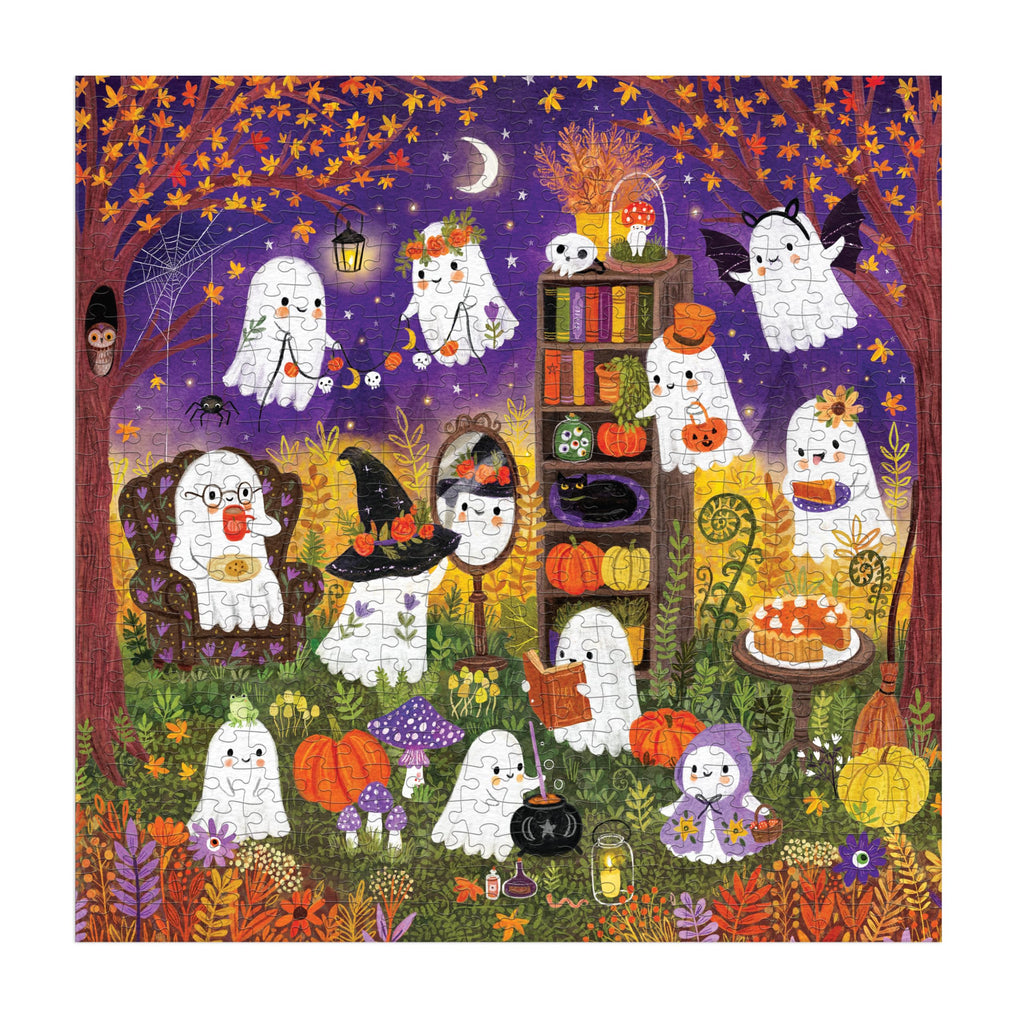Mudpuppy - Ghostly Gathering 500 Piece Jigsaw Puzzle | Illustrated by Jenny Miriam Hughes, Halloween, For Adults, Family, and Kids, Recycled Paper, No Dust, Finished Size 20" x 20"