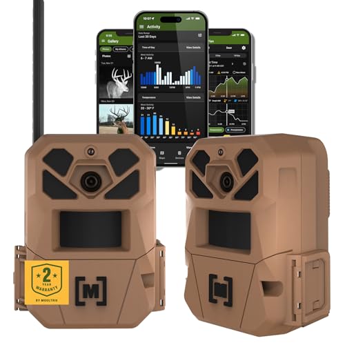 Moultrie Edge 3 Cellular Trail Camera - 2-Pack, 40MP, 0.5s Trigger | Scout from Anywhere, HD photos via Mobile app, 1080p video, multi-carrier, low-glow flash, GPS, Two Pack