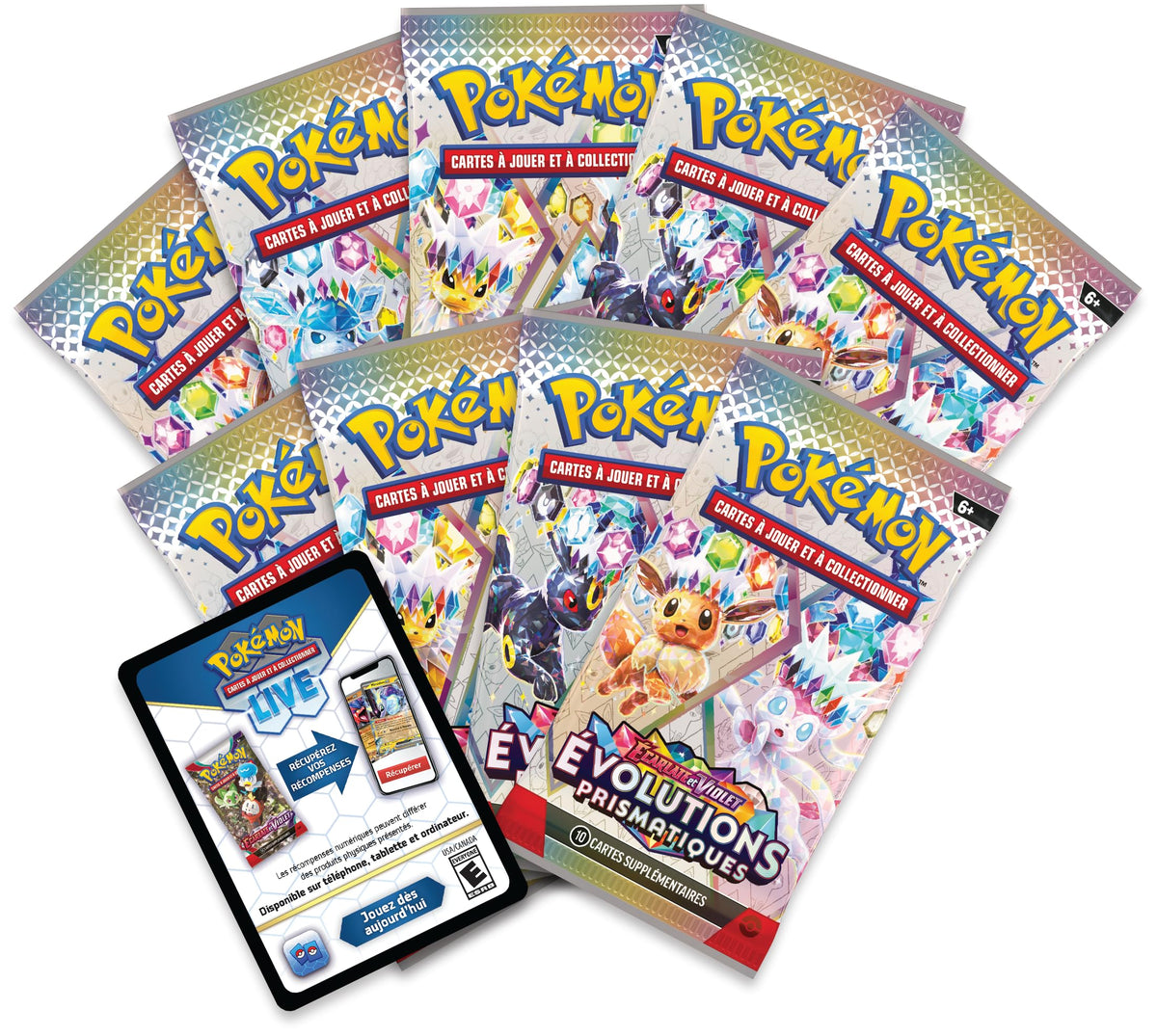 Pokémon: Scarlet & Purple Elite Trainer Set - Prismatic Evolutions of the Pokémon TCG (1 Fully Illustrated Promo Card, 9 Booster Packs & Premium Game Accessories)