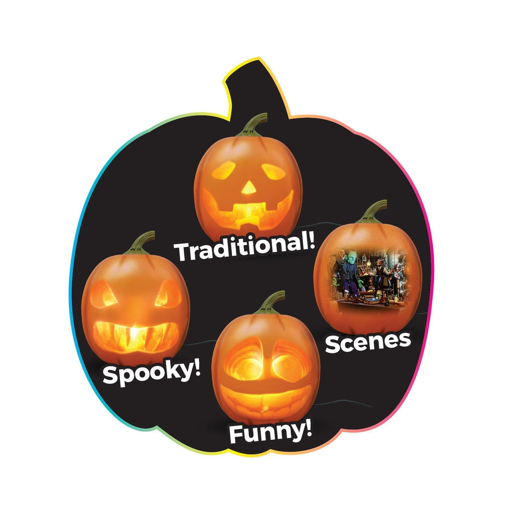 ANIMAT3D Jabberin' JackMotion Sensor 12 Inch XL Talking Animated Pumpkin with Built in Video Projector, Speaker and Motion Sensor Includes 80 Minutes of Content