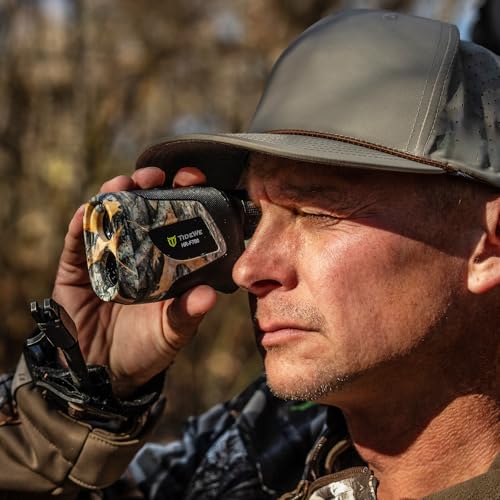 TIDEWE Hunting Rangefinder, Rechargeable Camo Laser Range Finder | 6X Magnification Range Finder, Distance/Angle/Speed/Continuous Scan Modes, Rechargeable Battery, Water-Resistant, Carry Case
