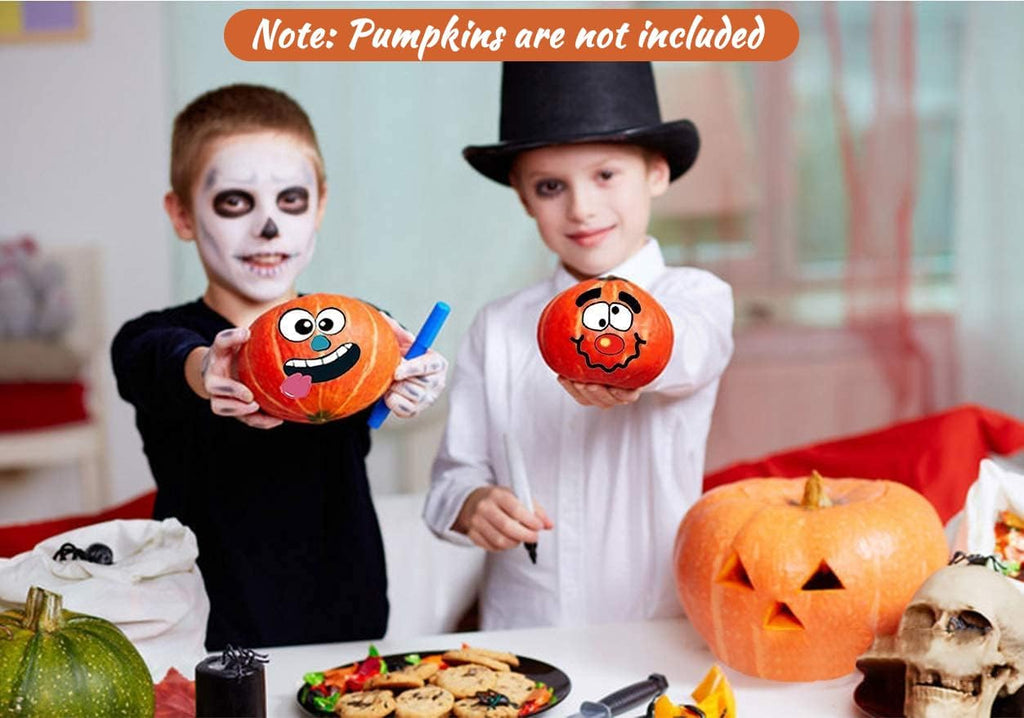 Halloween Mini Pumpkin Decorating Stickers for Kids Toddlers Party Favors | 18 sheets, 36 pack, small, pumpkin face stickers, treat gifts